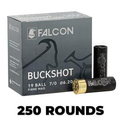 Falcon Ammunition Buckshot 12ga 2 3/4" 28gm 19 Ball 250 Rounds