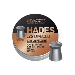 JSB Match Diabolo Hades .25 Cal 1.720gr HP 300 Rounds