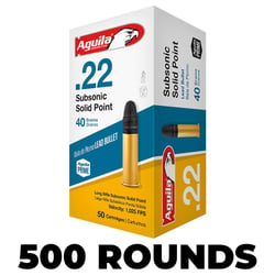 Aguila Subsonic .22 LR 40gr Solid Point 500 Rounds