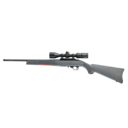 Ruger 10/22 Blued Synthetic Carbine Threaded .22 LR + Burris Fullfield IV Riflescope 2.5-10x42mm Ballistic E3 Reticle + Stealth Steel Weaver Scope Rings 1" Low