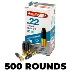 Aguila Sniper Subsonic .22 LR 60gr Solid Lead Point 500 Rounds