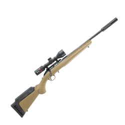 Ruger American Ranch Rimfire Blued 16" Threaded Tan .22 LR + Burris Fullfield IV Riflescope 2.5-10x42mm Illuminated Ballistic E3
