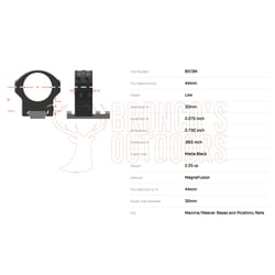 Warne Hyperlite Scope Rings 30mm Low Matte