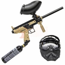 Tippmann Cronus Paintball Marker .68 Cal Black/Tan + 200 Rounds .68 Cal Paintball Hopper + Paintball Mask + Tippmann CO2 Tank 10oz