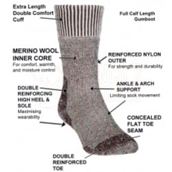 Comfort Socks 342 Merino Gumboot Sock Twin Pack