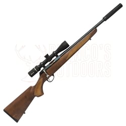 Tikka T1x Hunter .22 LR 16" Wood + Burris Droptine Rimfire 3-9x40 Ballistic Plex + 1/2-20 Suppressor