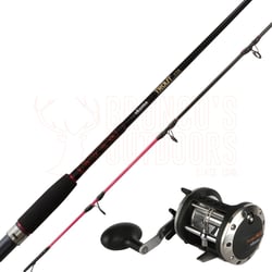 Okuma Trout Stik TST561M 5'6" 6-10kg + Okuma Classic CLX300L Trolling Reel 100yds Lead Line
