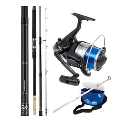 Daiwa Eliminator 1403 Surf Rod 14' + Daiwa Procyon 550 Reel + Jarvis Walker Bait Bucket + Jarvis Walker Sand Spike