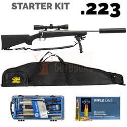 Howa 1500 Stainless Black .223 20" + Nikko Stirling Panamax 3-9x40mm HOLD FAST Scope + Sonic Suppressor