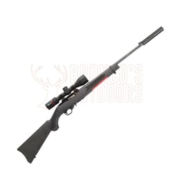 Ruger 10/22 Blued Synthetic .22 LR + Burris Fullfield Riflescope 3-12x42mm Plex KSB MY25 + Stealth Alloy Weaver Scope Rings 1" Medium + Suppressor