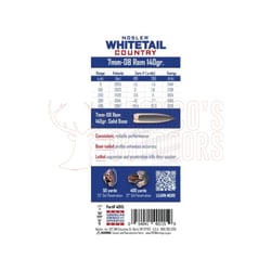 Nosler Whitetail Country 7mm-08 Rem 140gr Solid Base 20 Rounds