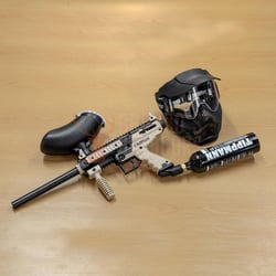 Tippmann Cronus Paintball Marker .68 Cal Black/Tan + 200 Rounds .68 Cal Paintball Hopper + Paintball Mask + Tippmann CO2 Tank 10oz