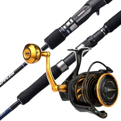 Shimano Grappler Topwater S82MH Rod 8'2" 2pc PE6 Max 120gm + Penn Slammer IV 6500HS Spinning Reel