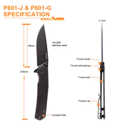 Ruike P801-SF Folding Knife Black