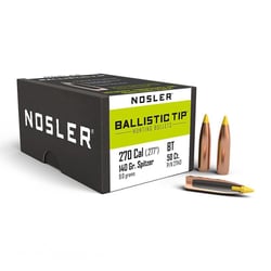 Nosler Ballistic Tip Hunting Projectiles .27 Cal .277" 140gr 50 Count