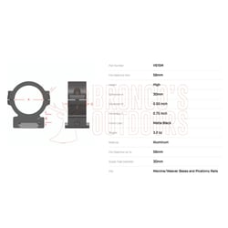 Warne Vapor Scope Rings 30mm High