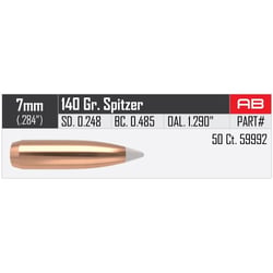 Nosler AccuBond Spitzer Projectiles 7mm .284" 140gr 50 Count