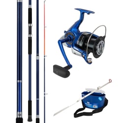 Daiwa Emcast 1403 Surf Rod + Daiwa Emcast 6000LC Surf Casting Reel + Jarvis Walker 1200mm Sand Spike + Jarvis Walker Bait Bucket with Belt