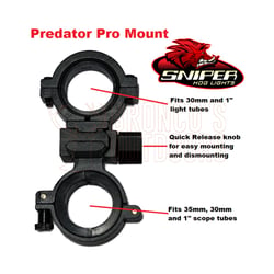 Sniper Hog Lights Predator Pro Scope and Flashlight Mounts 1 Inch, 30mm, 35mm Weaver/Picatinny