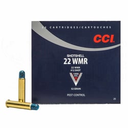 CCI Shotshell .22 WMR 52gr #12 Shot 20 Rounds
