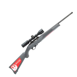 Ruger 10/22 Blued Synthetic Carbine Threaded .22 LR + Burris Fullfield IV Riflescope 2.5-10x42mm Ballistic E3 Reticle + Stealth Steel Weaver Scope Rings 1" Low