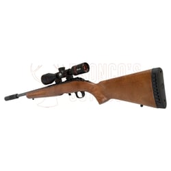 Ruger American Rimfire Wood Threaded .22 LR + Burris Fullfield 3-12x42mm Plex KSB + Suppressor