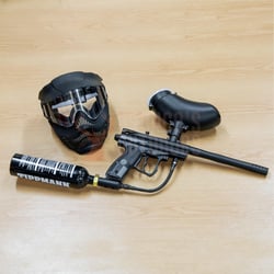 Spyder Victor Paintball Marker .68 Cal + 200 Rounds .68 Cal Hopper + Paintball Mask + Tippmann CO2 Tank 12oz + Empire Heat Paintball .68 Cal 500 Rounds