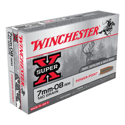 Winchester Super X 7mm-08 Rem 140gr Power Point 20 Rounds