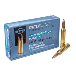 PPU Rifle Line 7mm Rem Mag 160gr PSP BT 20 Rounds