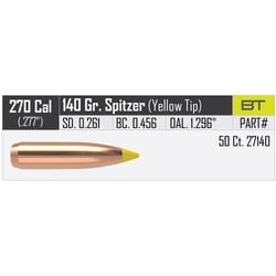 Nosler Ballistic Tip Hunting Projectiles .27 Cal .277" 140gr 50 Count
