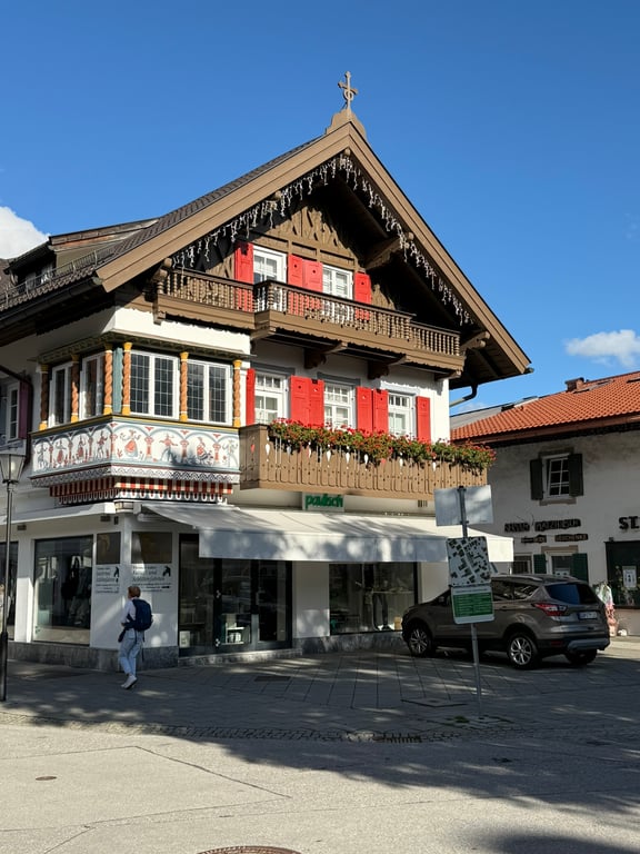 Zugspitze summit and Eibsee lake below