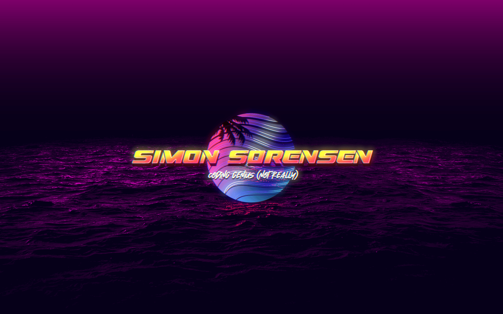80s style graphic with my full name: Simon Sorensen