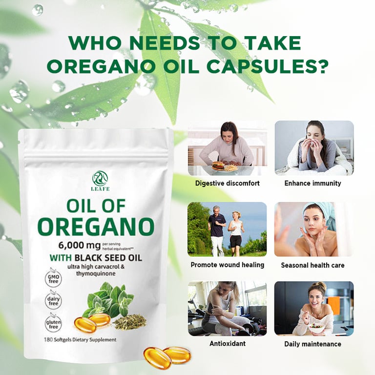 Oil of Oregano with Black Seed Oil | 180 Soft Gels - Image 2