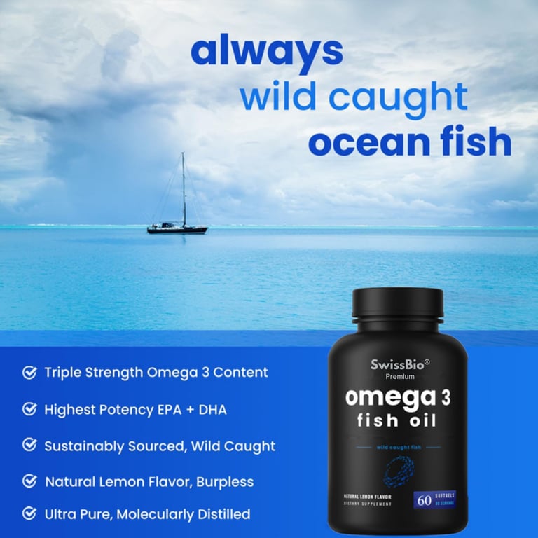 SwissBio Triple Strength Omega-3 Fish Oil - Image 2
