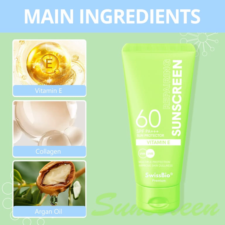 SwissBio Sunscreen with Vitamin E & Collagen - Image 1