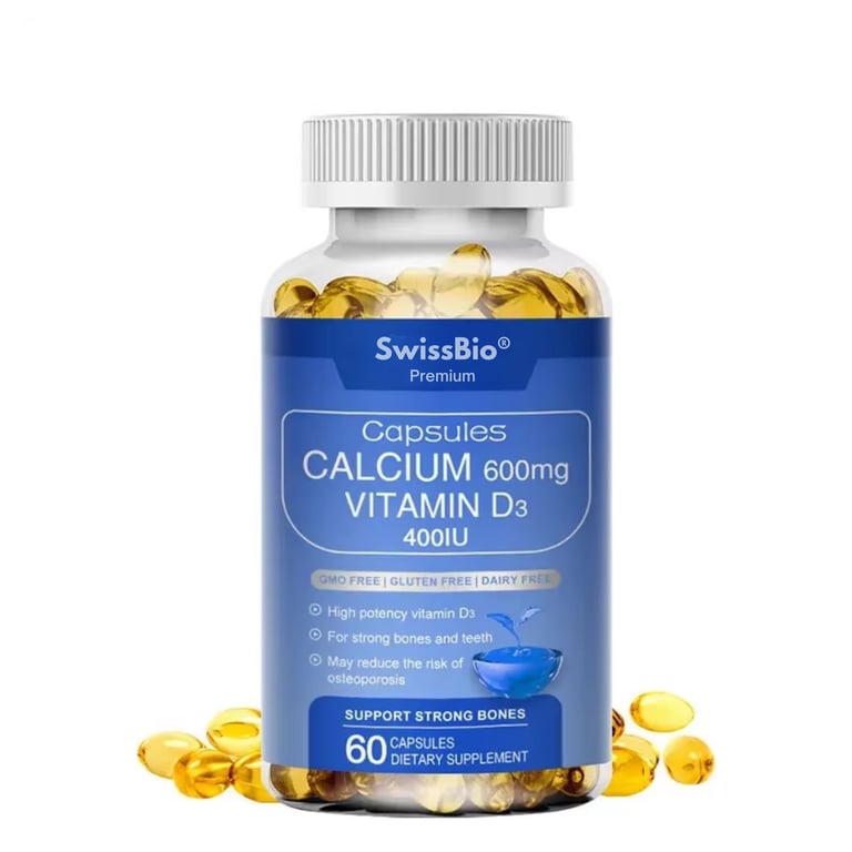 SwissBio Calcium 600mg with Vitamin D3