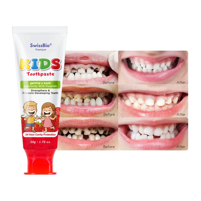 SwissBio Kids Organic Anticavity Toothpaste - Strawberry - Image 1