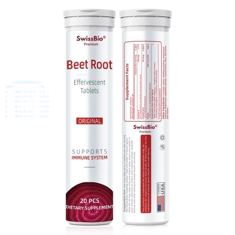 SwissBio Super Beetroot Heart Chews Effervescent Tablets