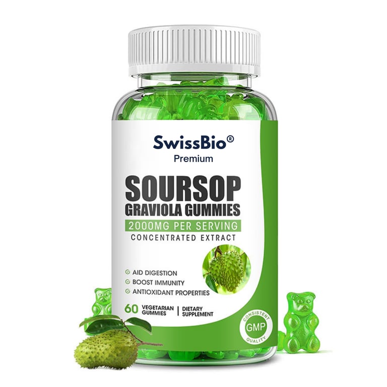 SwissBio Soursop Graviola Gummies | 60 Gummies