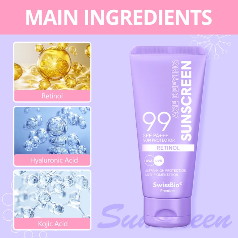 SwissBio Retinol Sunscreen SPF 99+ PA+++ - Image 1
