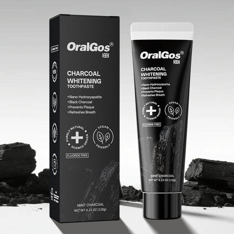 OralGos Charcoal Whitening Toothpaste with Nano-Hydroxyapatite