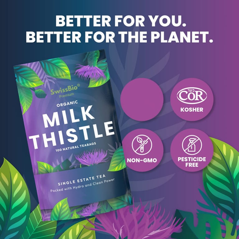 SwissBio Premium Organic Milk Thistle Tea | 100 Bags - Image 1