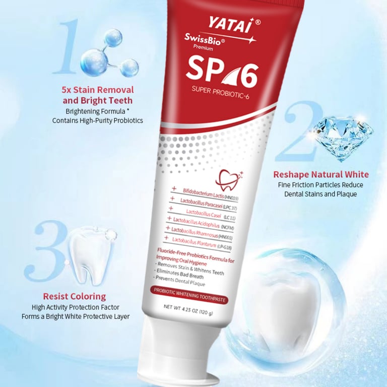 SwissBio SP6 Super Probiotic-6 Whitening Toothpaste - Image 1
