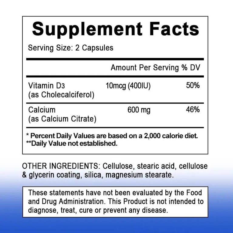SwissBio Calcium 600mg with Vitamin D3 - Image 3
