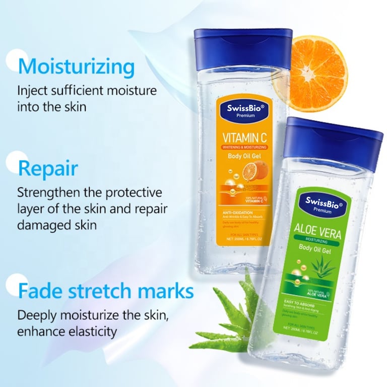 SwissBio Vitamin C Whitening & Moisturizing Body Oil Gel | 200ml - Image 1