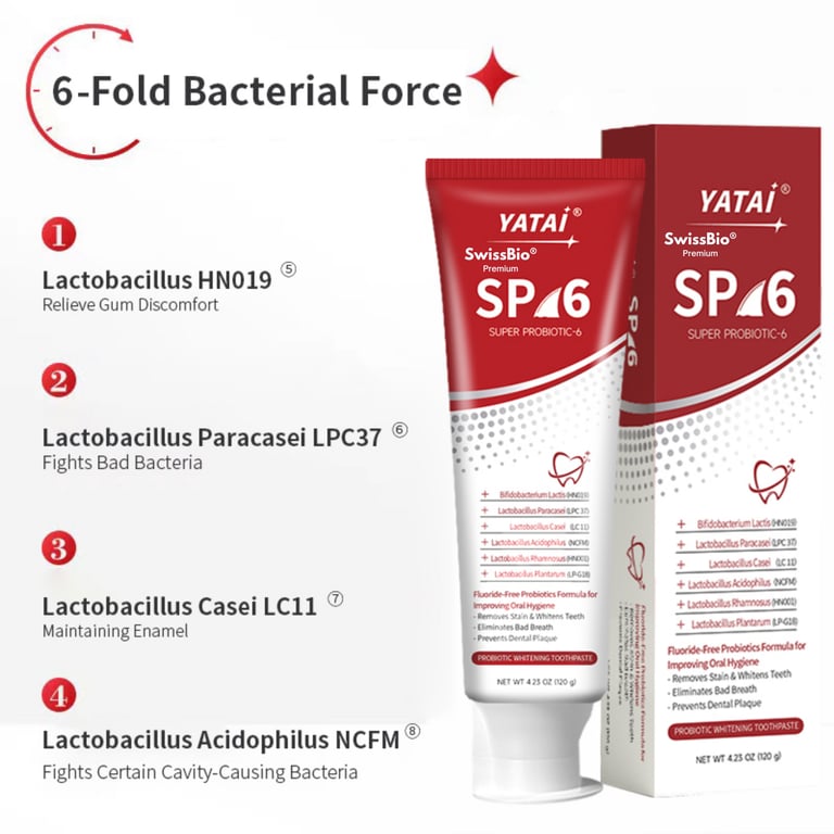 SwissBio SP6 Super Probiotic-6 Whitening Toothpaste - Image 2