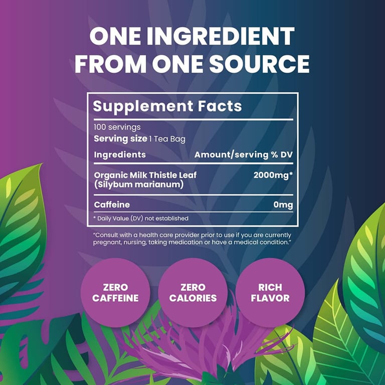 SwissBio Premium Organic Milk Thistle Tea | 100 Bags - Image 3