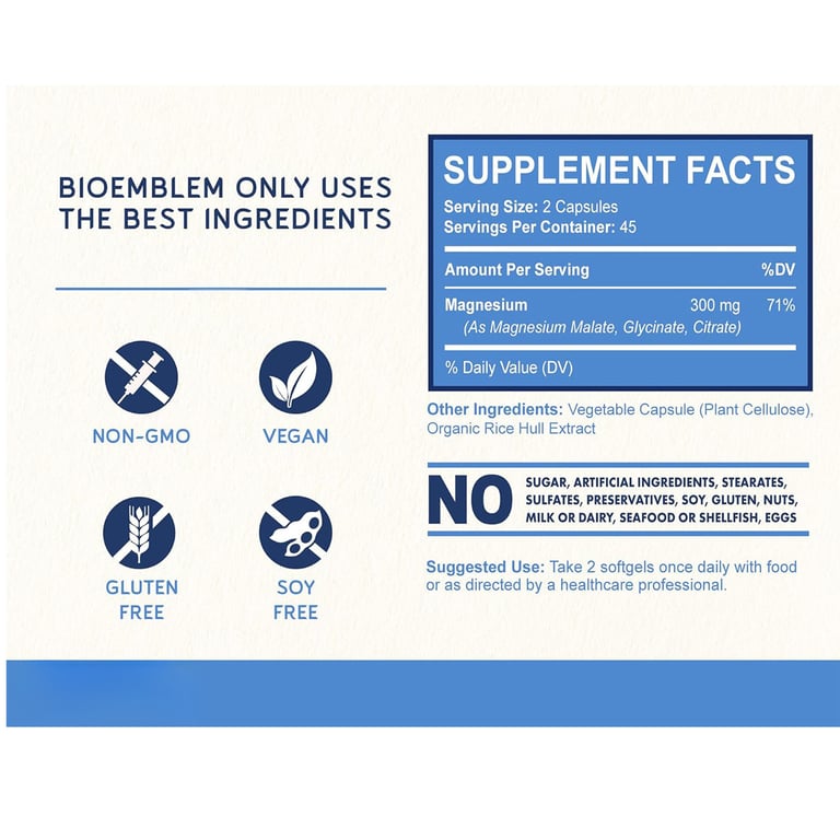 BioEmblem Triple Magnesium Complex | 90 Caps - Image 3