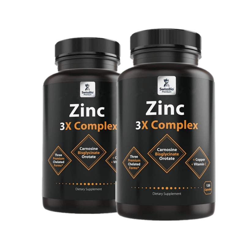 SwissBio Chelated Zinc 3X Complex | 120 Caps