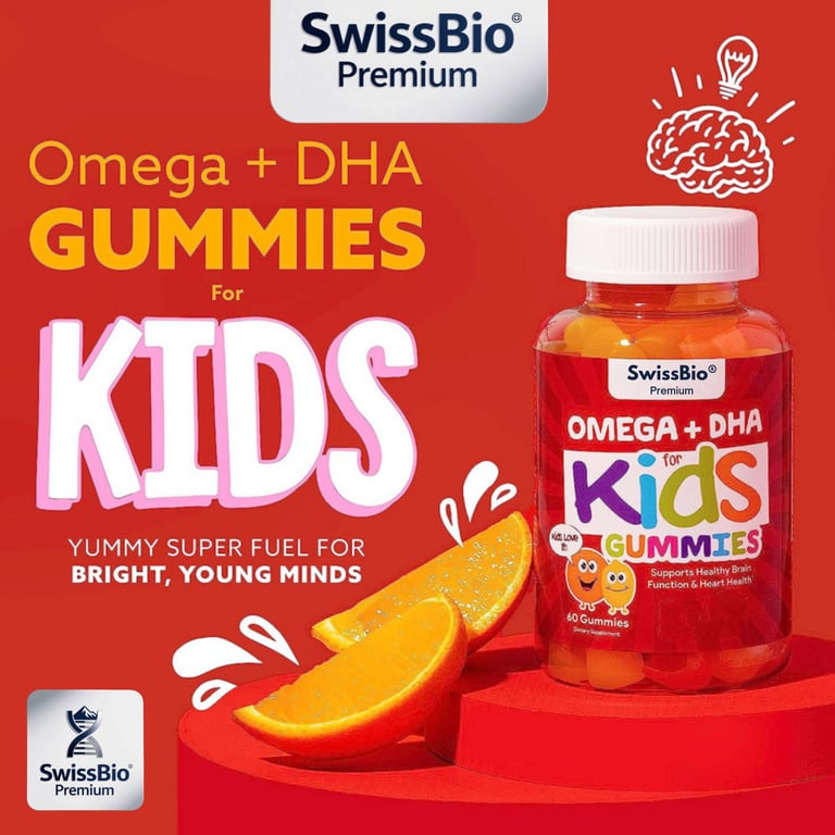 SwissBio Mighty Omega & DHA Kids Gummies | 60 Gummies - Image 3